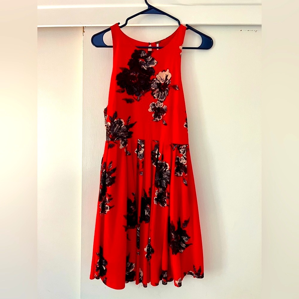 Free People Red Floral Dress